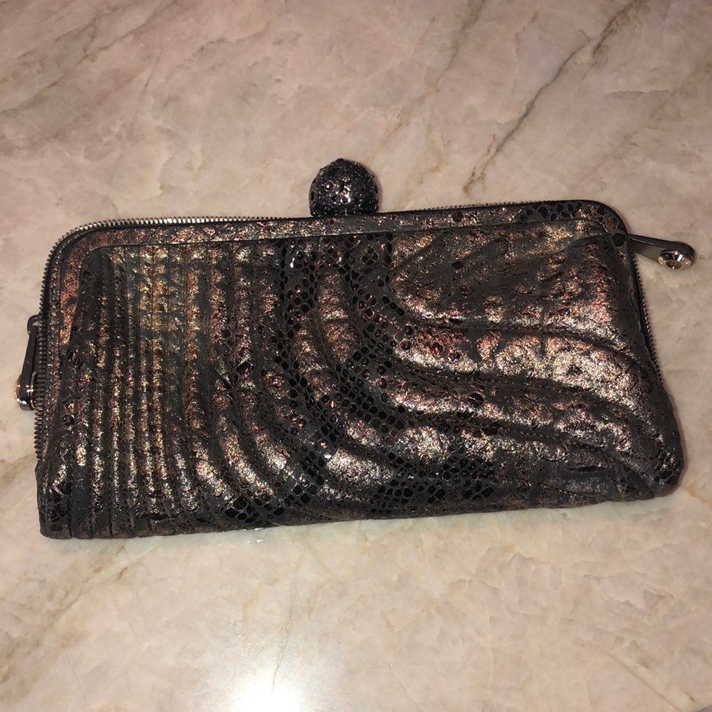 Henri Bendel bronze clutch